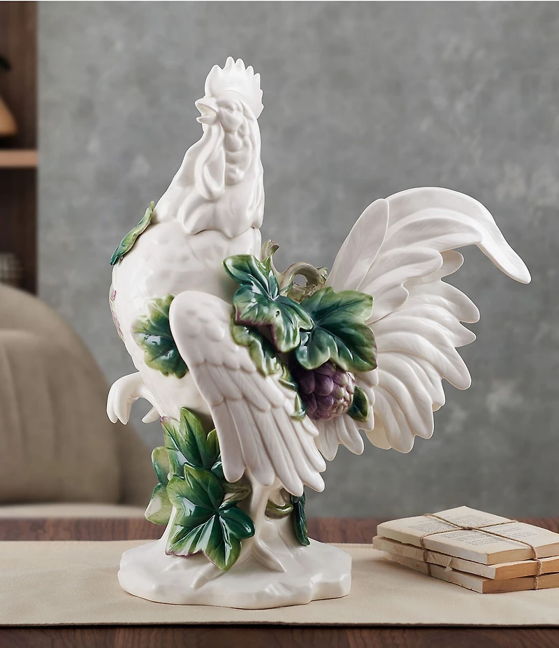 Fitz and Floyd Sicily Green Rooster Figurine