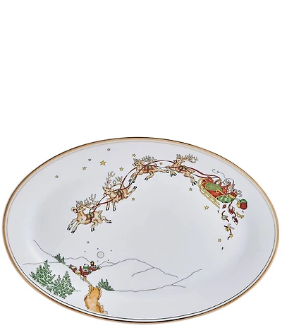 Fitz and Floyd St Nicholas Collection Gold Platter, 14#double;
