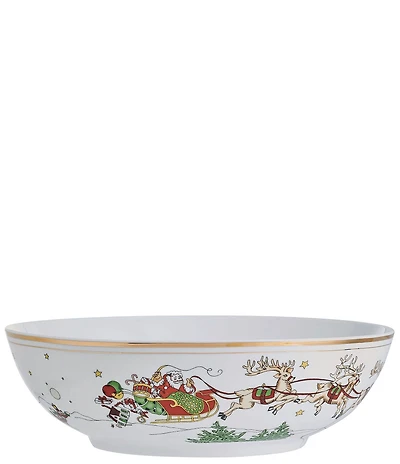 Fitz and Floyd St. Nicholas Collection Gold Serving Bowl