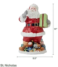 Fitz and Floyd St. Nicholas Collection Santa Figurine, 14#double;