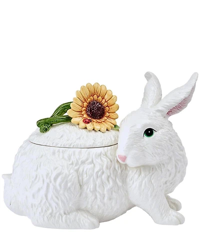 Fitz and Floyd Sunflower Rabbits Collection Cookie Jar