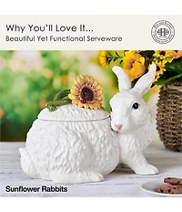Fitz and Floyd Sunflower Rabbits Collection Cookie Jar