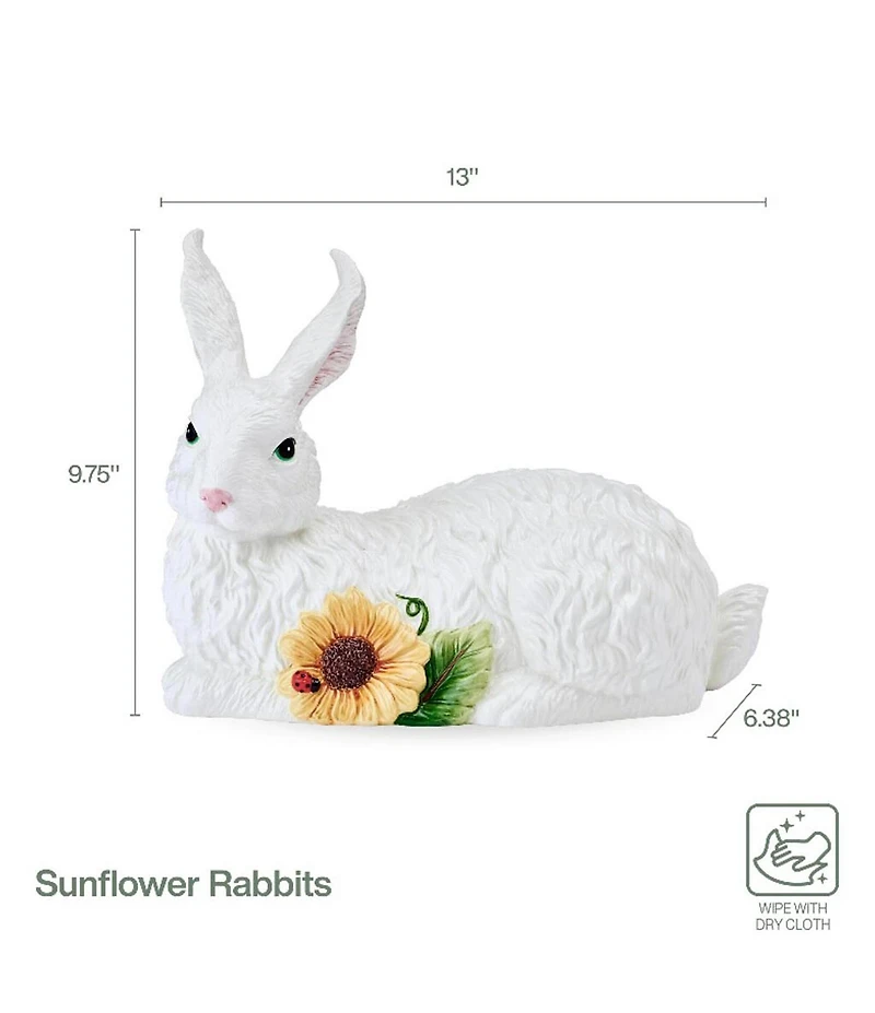 Fitz and Floyd Sunflower Rabbits Collection Resting Figurine