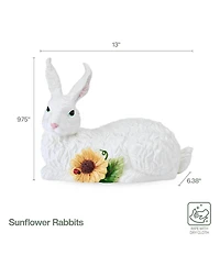 Fitz and Floyd Sunflower Rabbits Collection Resting Figurine