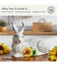Fitz and Floyd Sunflower Rabbits Collection Resting Figurine