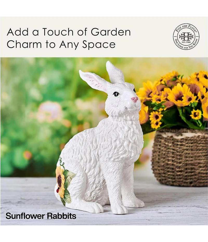 Fitz and Floyd Sunflower Rabbits Collection Sitting Figurine