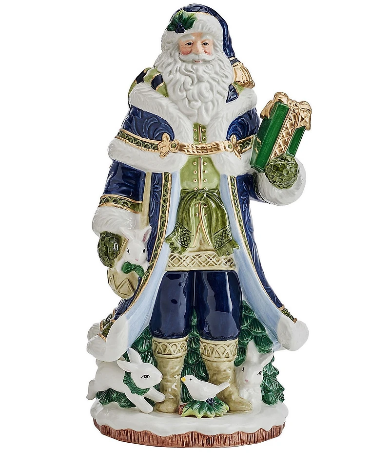 Fitz and Floyd Telluride Blue Santa Figurine