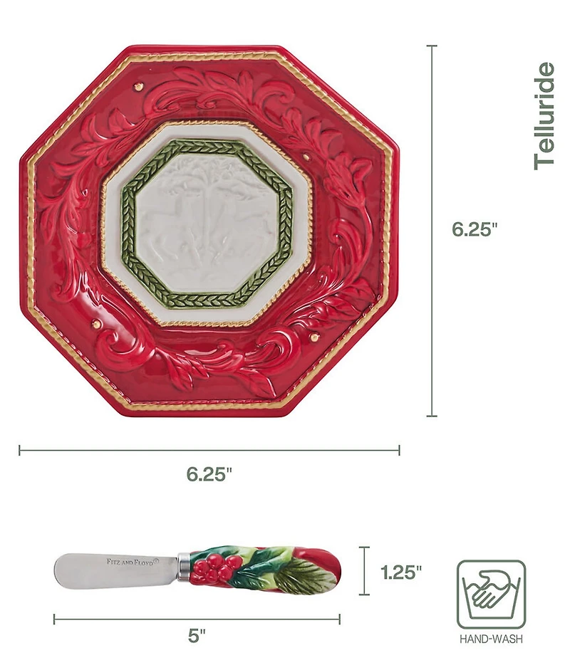 Fitz and Floyd Telluride Collection Appetizer Plate Set