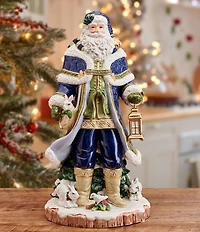 Fitz and Floyd Telluride Collection Blue Grand Santa Figurine