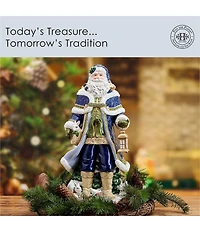 Fitz and Floyd Telluride Collection Blue Grand Santa Figurine
