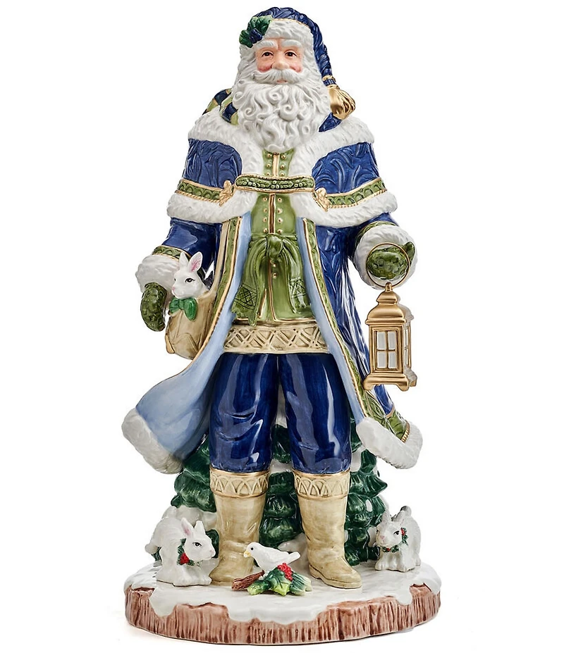 Fitz and Floyd Telluride Collection Blue Grand Santa Figurine