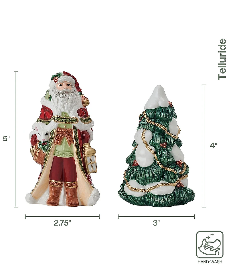 Fitz and Floyd Telluride Collection Santa Salt and Pepper Set