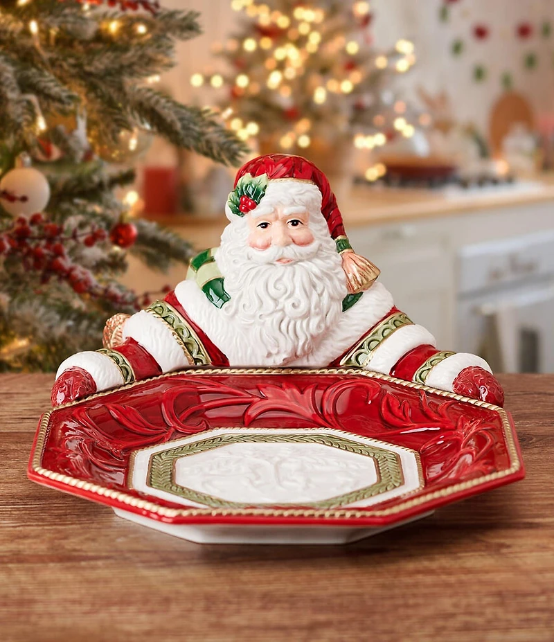 Fitz and Floyd Telluride Collection Santa Serving Bowl