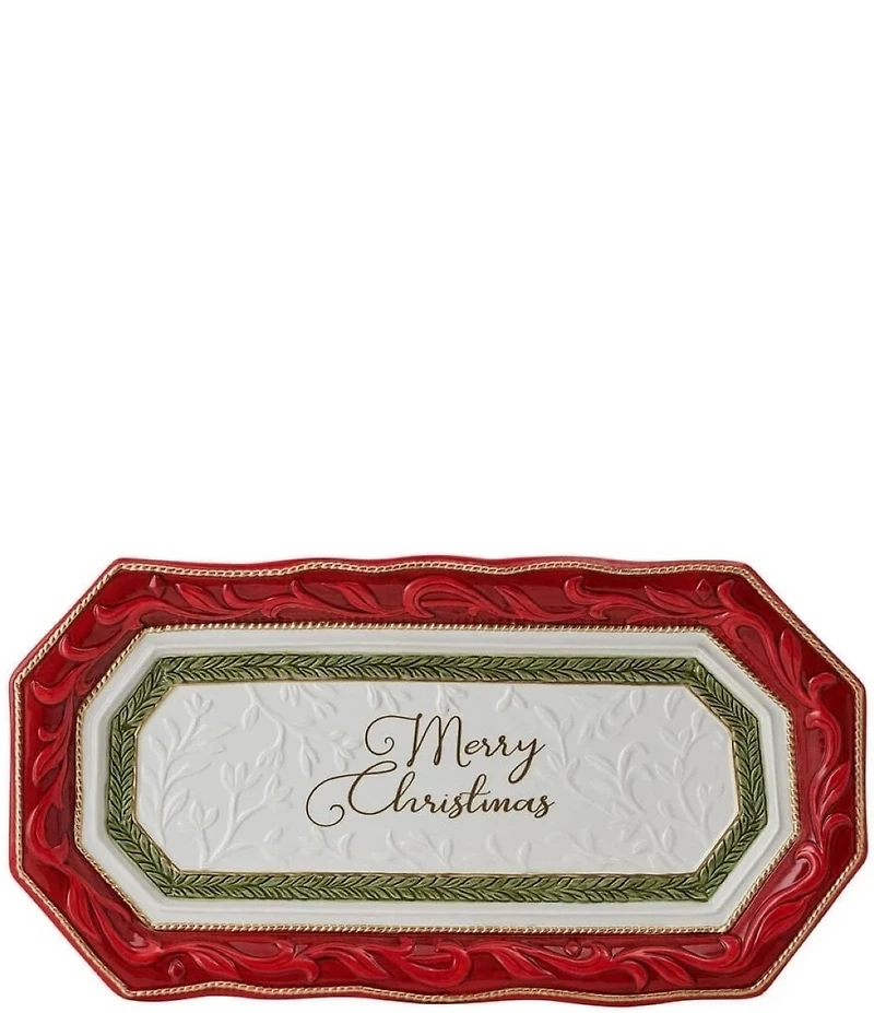 Fitz And Floyd Telluride Collection Merry Christmas Bread Tray