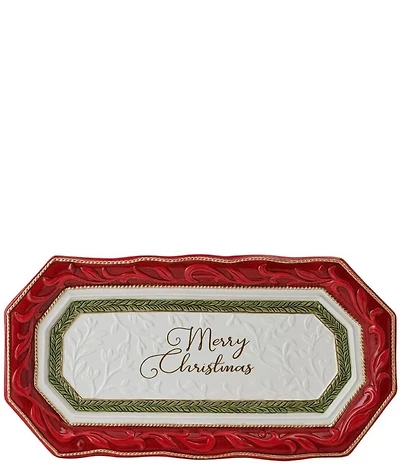 Fitz And Floyd Telluride Collection Merry Christmas Bread Tray