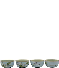 Fitz and Floyd Toulouse Blue Butterfly Small Bowls, Set of 4