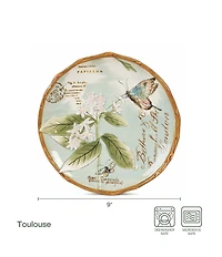 Fitz and Floyd Toulouse Butterfly Accent Plates, Set of 4
