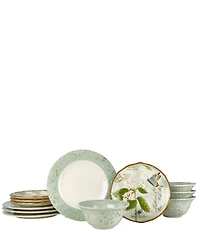 Fitz and Floyd Toulouse Collection 12-Piece Dinnerware Set, Service for 4