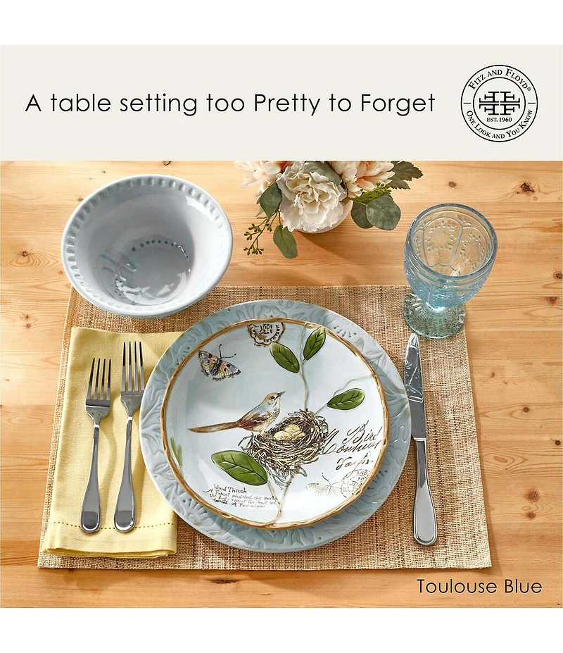 Fitz and Floyd Toulouse Collection 12-Piece Dinnerware Set