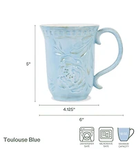 Fitz and Floyd Toulouse Collection Floral Mugs, Set of 4