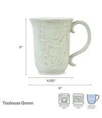 Fitz and Floyd Toulouse Collection Floral Mugs, Set of 4