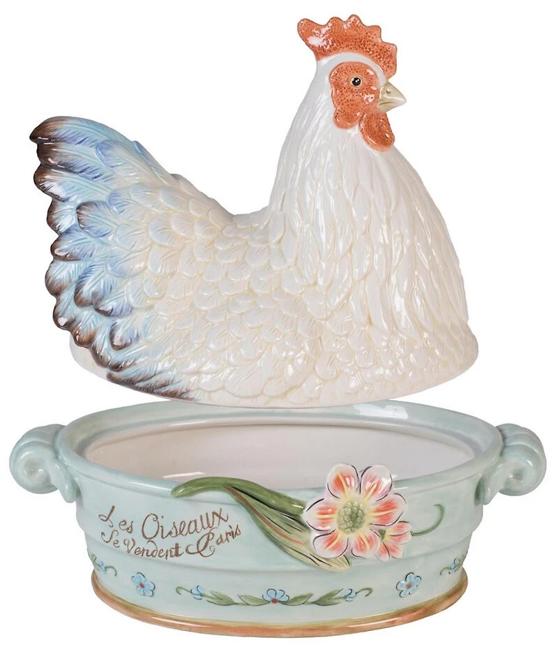 Fitz and Floyd Toulouse Collection Hen Covered Vegetable Bowl