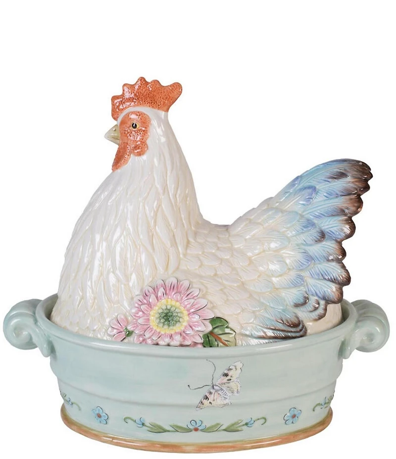 Fitz and Floyd Toulouse Collection Hen Covered Vegetable Bowl