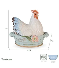 Fitz and Floyd Toulouse Collection Hen Covered Vegetable Bowl