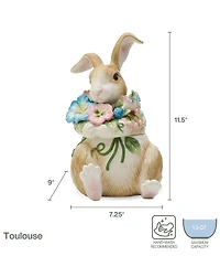 Fitz and Floyd Toulouse Collection Rabbit Cookie Jar Figurine