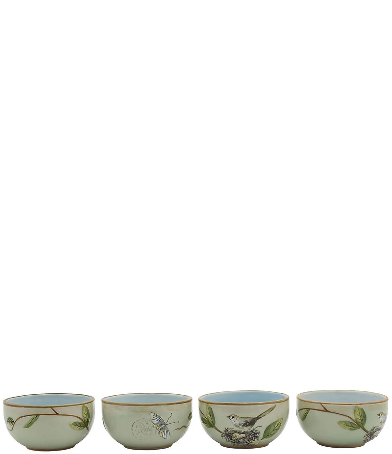 Fitz and Floyd Toulouse Green Small Bowls, Set of 4