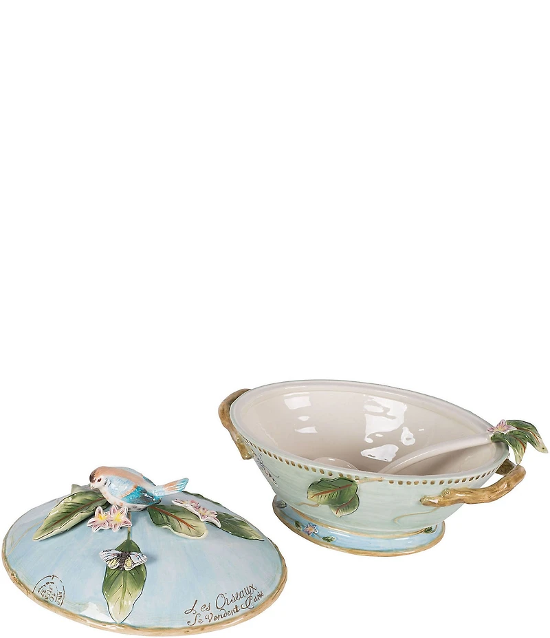 Fitz and Floyd Toulouse Bird Soup Tureen with Ladle, 3.5-qt