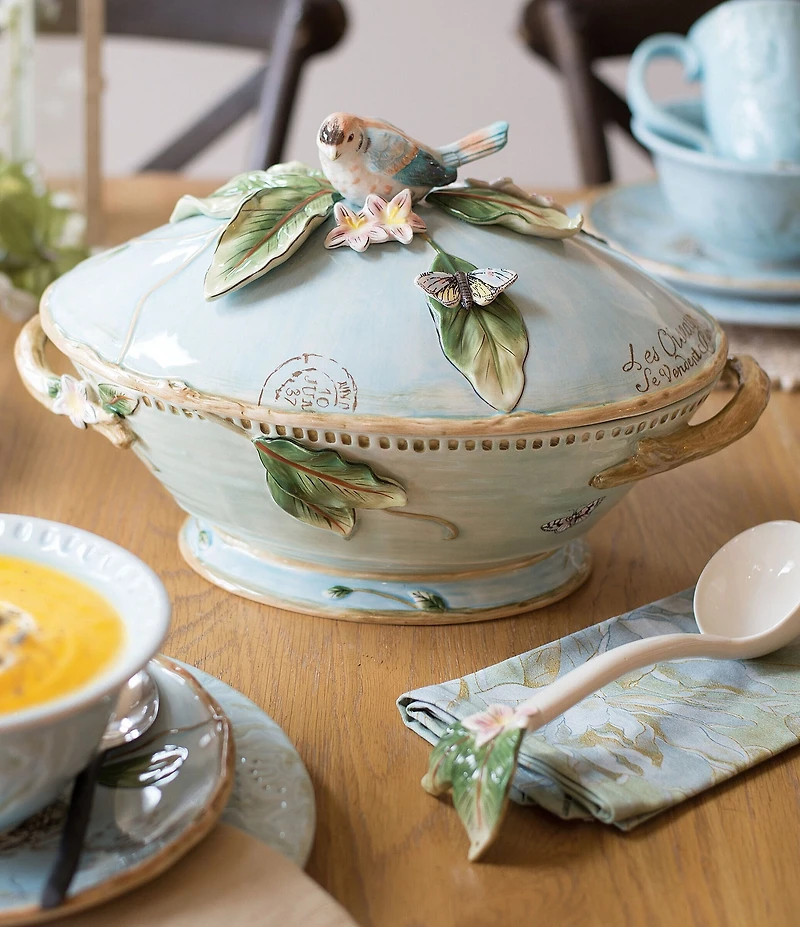 Fitz and Floyd Toulouse Bird Soup Tureen with Ladle, 3.5-qt