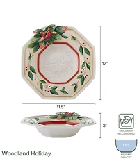 Fitz and Floyd Woodland Holiday Collection Large Serve Bowl