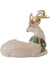 Fitz and Floyd Woodland Holiday Collection Resting Deer Figurine