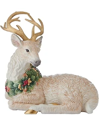 Fitz and Floyd Woodland Holiday Collection Resting Deer Figurine