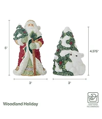 Fitz and Floyd Woodland Holiday Collection Salt & Pepper Set