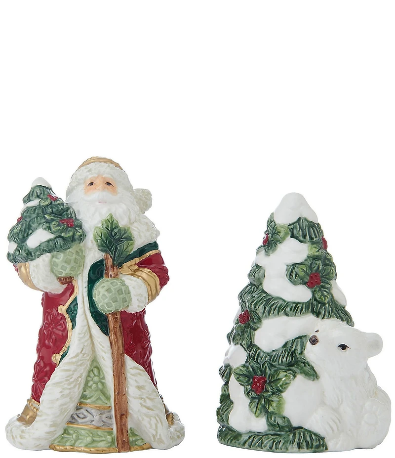 Fitz and Floyd Woodland Holiday Collection Salt & Pepper Set