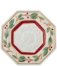 Fitz and Floyd Woodland Holiday Collection Snack Plate with Spreader