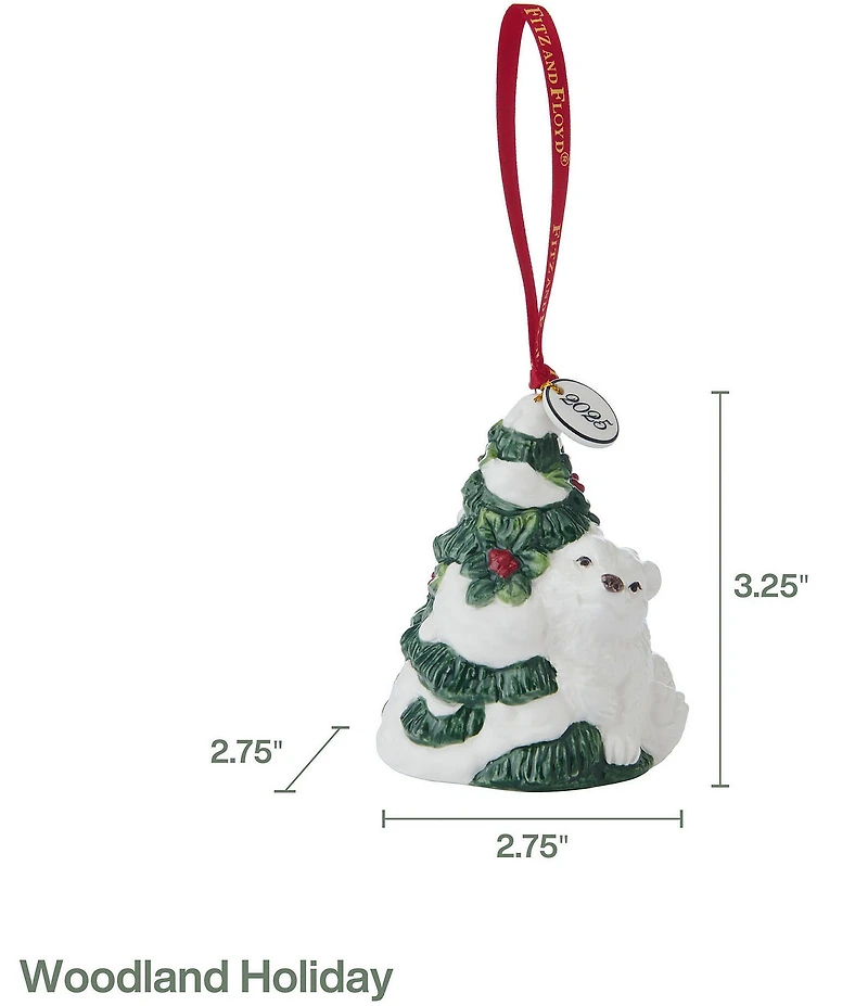 Fitz And Floyd Woodland Holiday Collection Tree 2025 Ornament