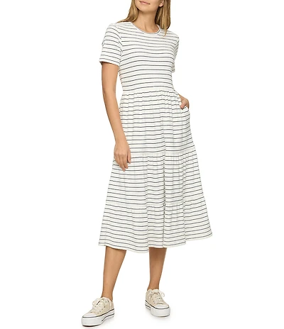 Flag and Anthem Ashby Short Sleeve Striped Midi Dress