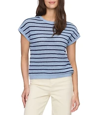 Flag and Anthem Ashley Striped Dolman Sweater Knit Top