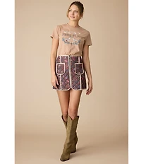 Flag and Anthem Bethel Floral Printed Quilted Mini Skirt