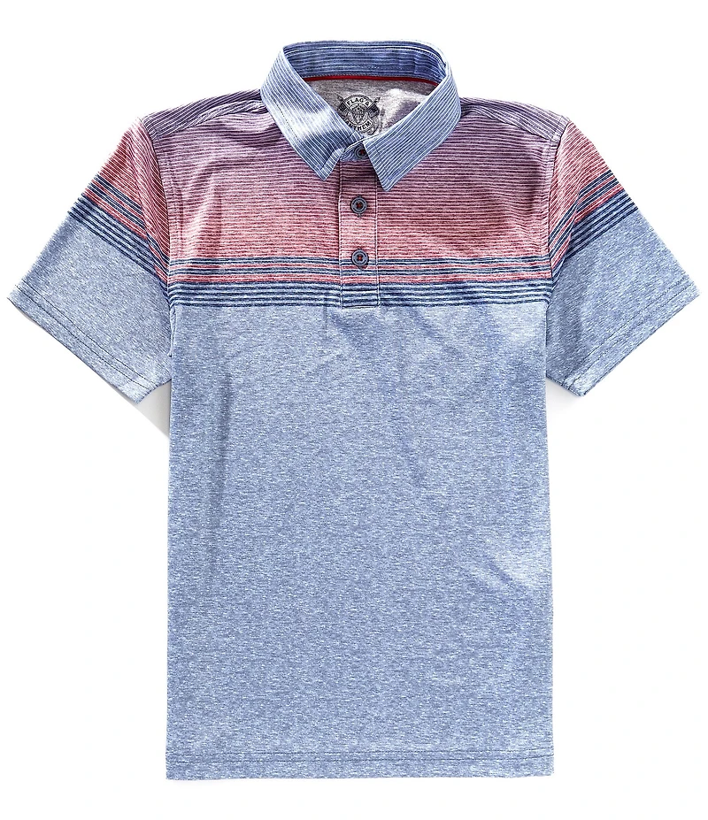Flag and Anthem Big Boys 8-20 Denton Gradient Chest Stripe Performance Polo Shirt