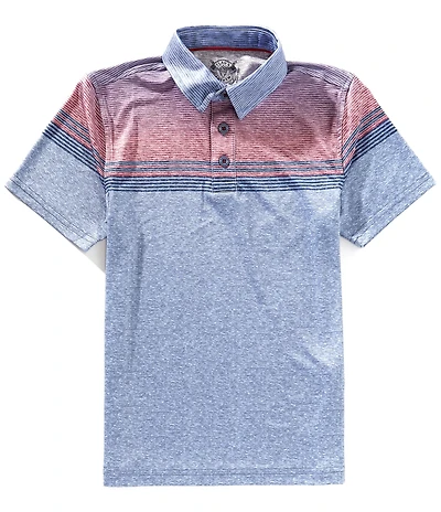Flag and Anthem Big Boys 8-20 Denton Gradient Chest Stripe Performance Polo Shirt