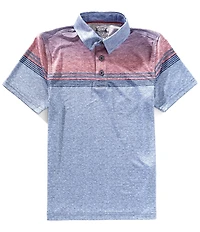 Flag and Anthem Big Boys 8-20 Denton Gradient Chest Stripe Performance Polo Shirt