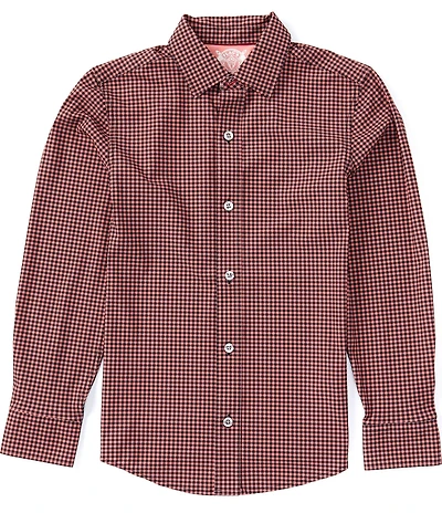 Flag and Anthem Big Boys Long Sleeve Madelfex Journey Gingham Performance Shirt