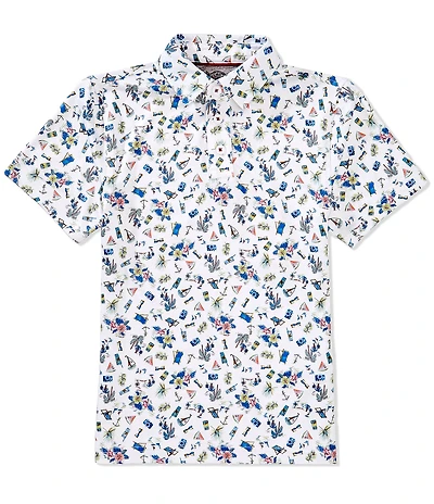 Flag and Anthem Big Boys 8-20 Short-Sleeve Opelika Beach Print Polo Shirt