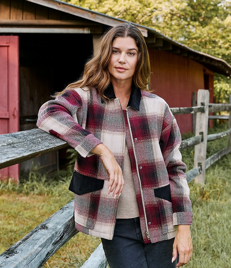 Flag and Anthem Blakely Long Sleeve Ombre Plaid Jacket