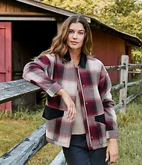 Flag and Anthem Blakely Long Sleeve Ombre Plaid Jacket