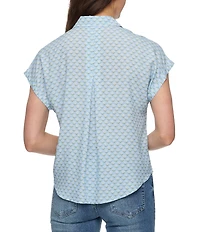 Flag And Anthem Calera Ditsy Floral Printed Short Sleeve Woven Blouse